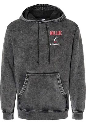 Zander Blue Rally Mens Black Cincinnati Bearcats NIL Embroidered Long Sleeve Fashion Hood