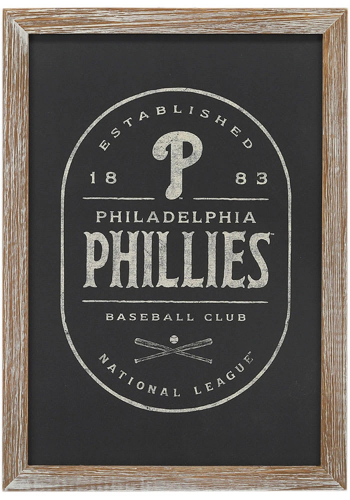 Philadelphia Phillies Framed Black and White Wall Sign
