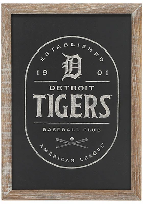 Detroit Tigers Framed Black and White Wall Sign