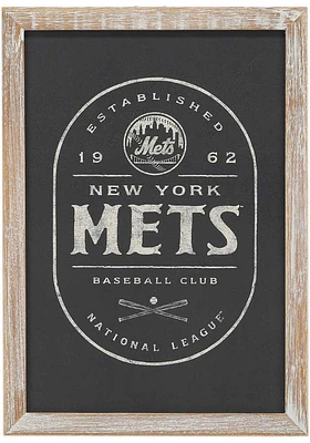 New York Mets Framed Black and White Wall Sign