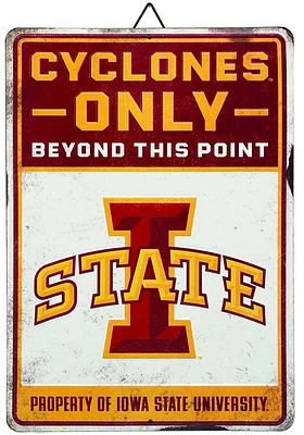 Iowa State Cyclones Property Of Metal Sign - Red