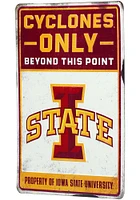 Iowa State Cyclones Property Of Metal Sign - Red