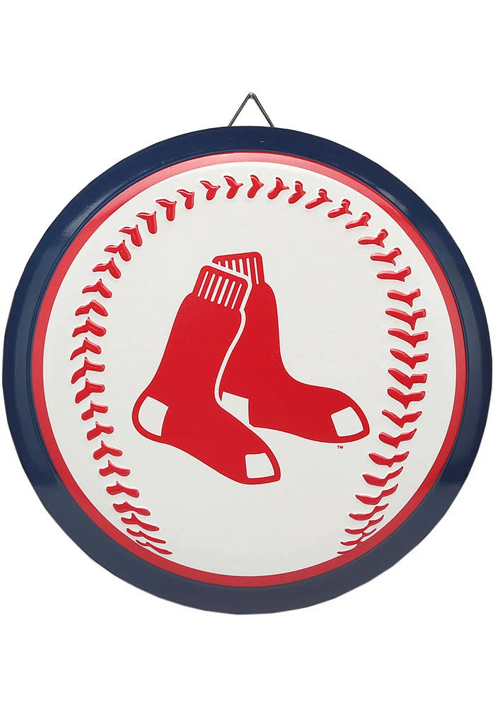 Boston Red Sox Round Baseball Metal Sign