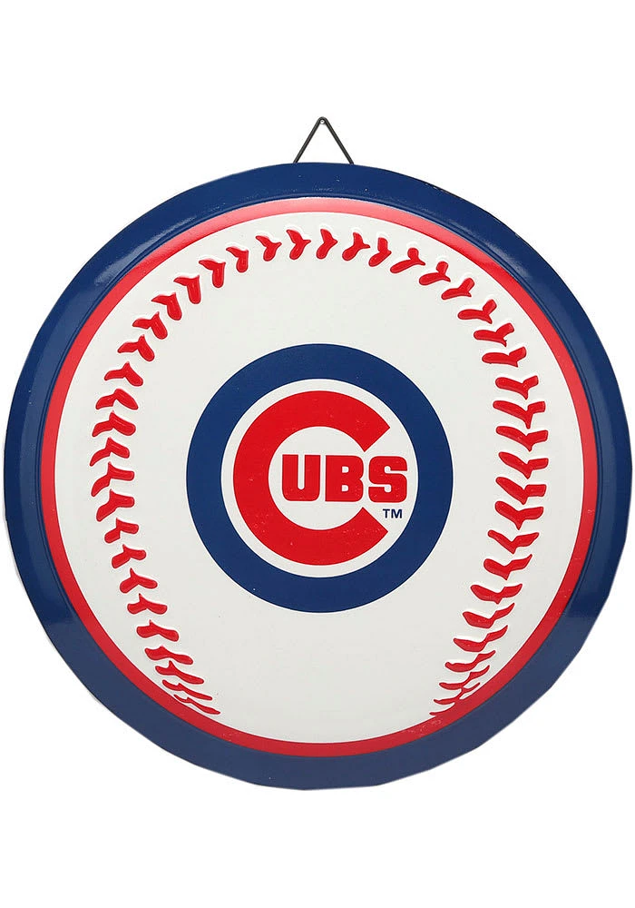 Chicago Cubs Round Baseball Metal Sign