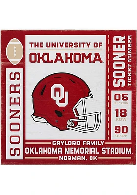 Oklahoma Sooners Ticket Wood Sign