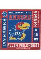Kansas Jayhawks Ticket Wood Wall Sign - Blue