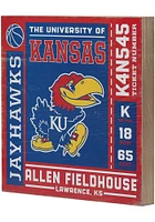 Kansas Jayhawks Ticket Wood Wall Sign - Blue