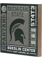 Michigan State Spartans Ticket Wood Wall Sign - Green
