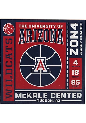 Arizona Wildcats Ticket Wood Wall Sign