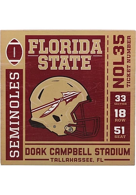 Florida State Seminoles Ticket Wood Wall Wall Art