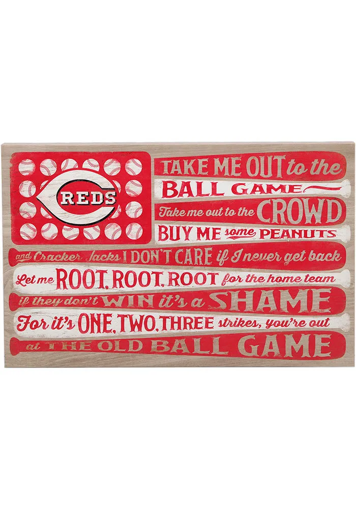 Cincinnati Reds Canvas Flag Wall Wall Art