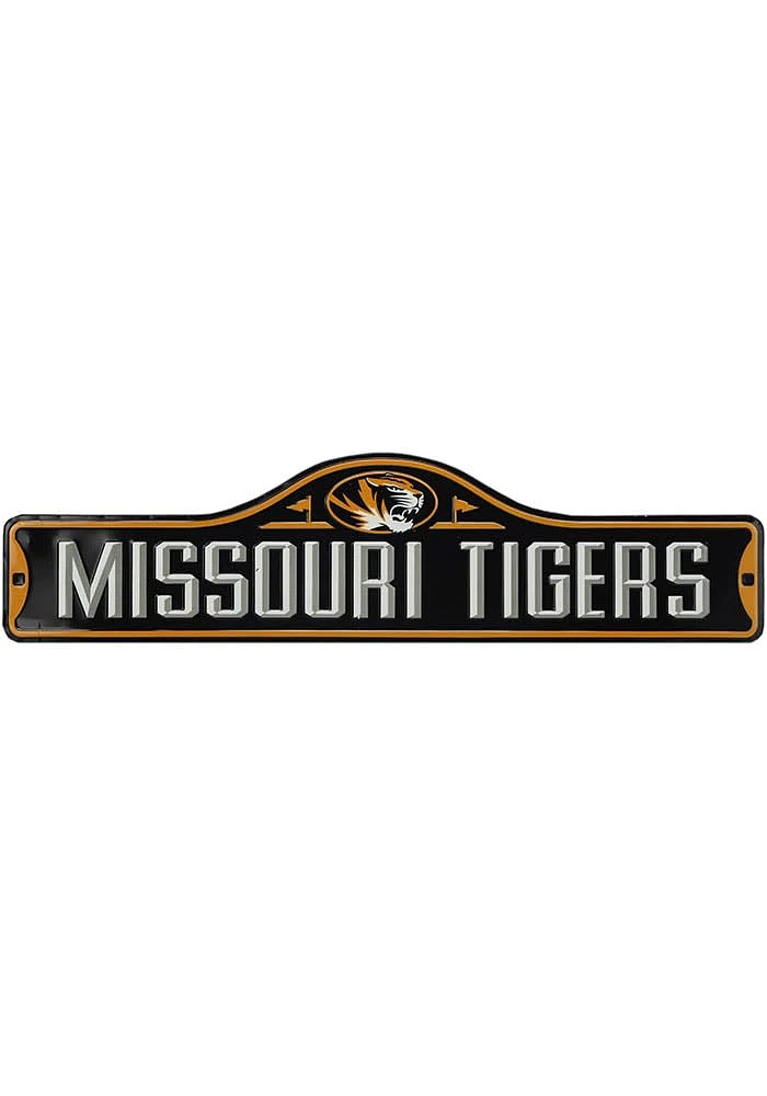 Missouri Tigers Metal Street Sign - Black