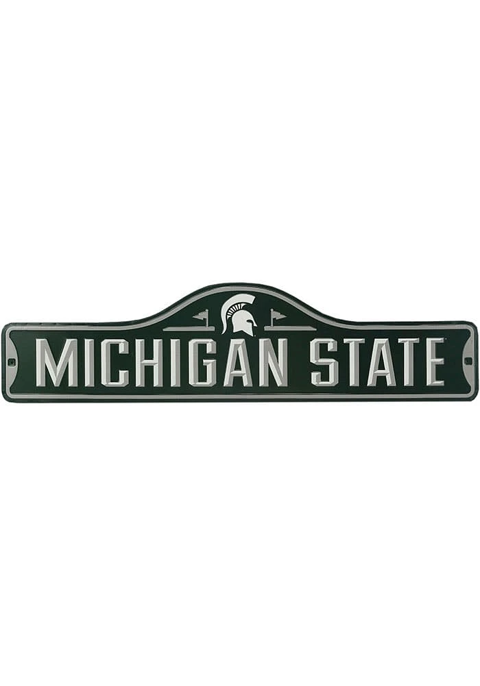 Michigan State Spartans Metal Street Sign - Green