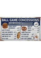 Los Angeles Dodgers Ball Game Concessions Metal Sign - White