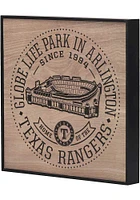 Texas Rangers Stadium Framed Wood Wall Wall Art