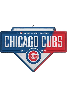 Chicago Cubs Base Wood Wall Wall Art