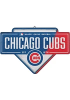 Chicago Cubs Base Wood Wall Wall Art