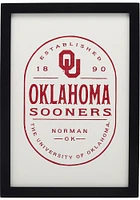 Oklahoma Sooners Framed Wood Wall Sign - White
