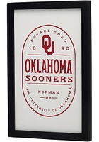 Oklahoma Sooners Framed Wood Wall Sign - White