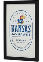Kansas Jayhawks Framed Wood Wall Sign