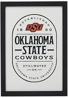 Oklahoma State Cowboys Framed Wood Wall Sign - White