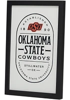 Oklahoma State Cowboys Framed Wood Wall Sign - White