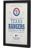 Texas Rangers Framed Wood Wall Sign