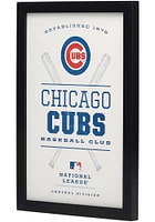 Chicago Cubs Framed Wood Wall Sign
