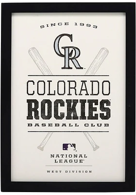 Colorado Rockies Framed Wood Wall Sign