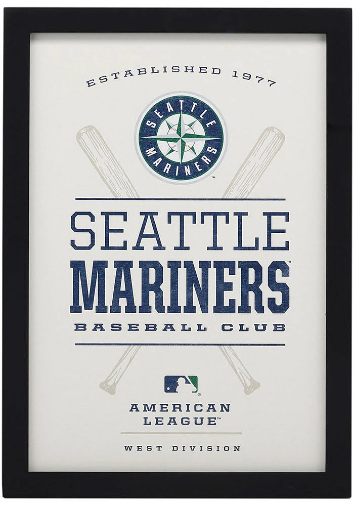 Seattle Mariners Framed Wood Wall Sign