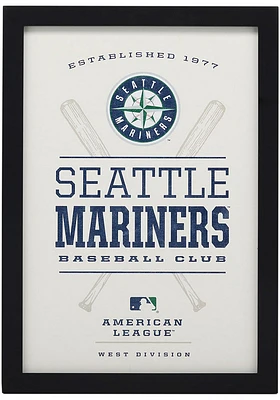 Seattle Mariners Framed Wood Wall Sign
