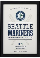 Seattle Mariners Framed Wood Wall Sign
