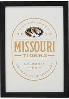 Missouri Tigers Framed Wood Wall Sign - White