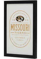 Missouri Tigers Framed Wood Wall Sign - White