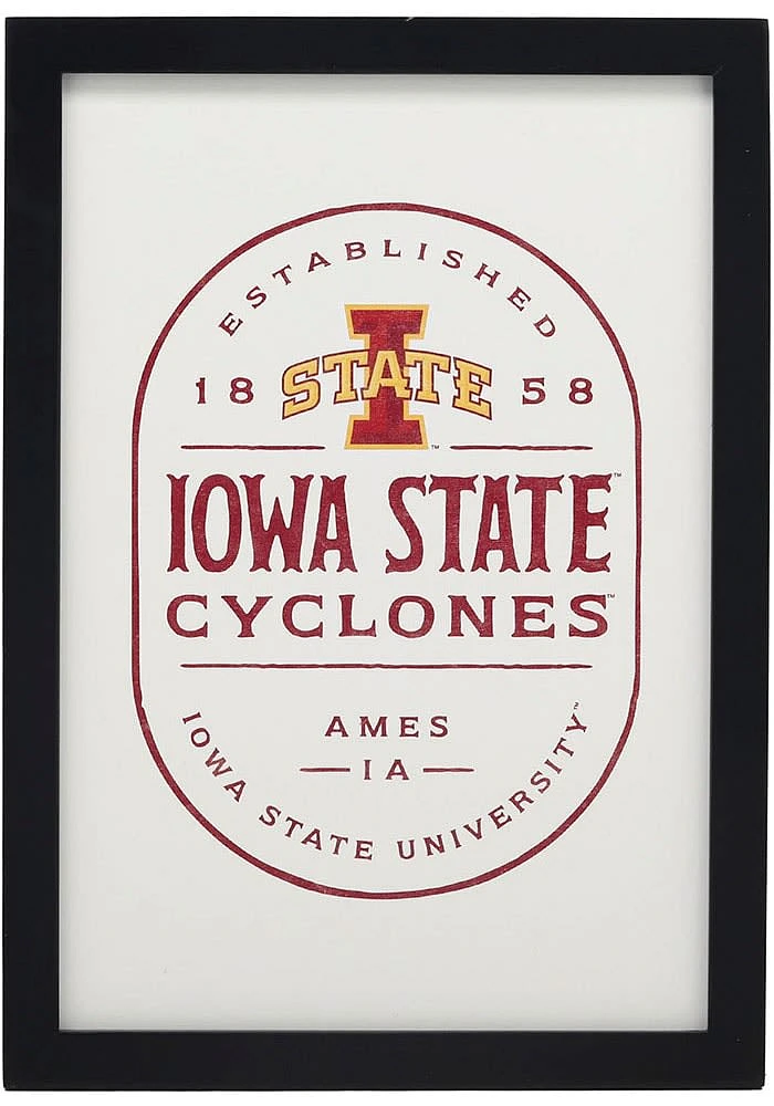 Iowa State Cyclones Framed Wood Wall Sign
