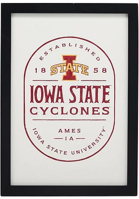 Iowa State Cyclones Framed Wood Wall Sign