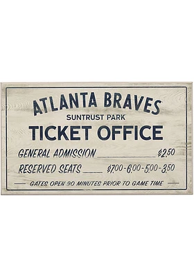 Atlanta Braves Vintage Ticket Office Wall Sign