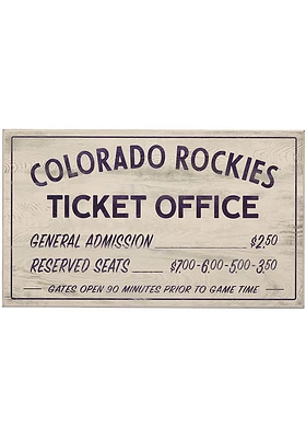 Colorado Rockies Vintage Ticket Office Wall Sign