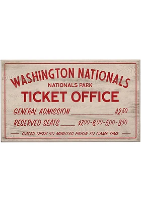 Washington Nationals Vintage Ticket Office Wall Sign