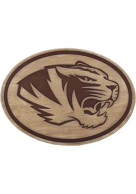 Missouri Tigers Logo Wood Wall Sign - Brown