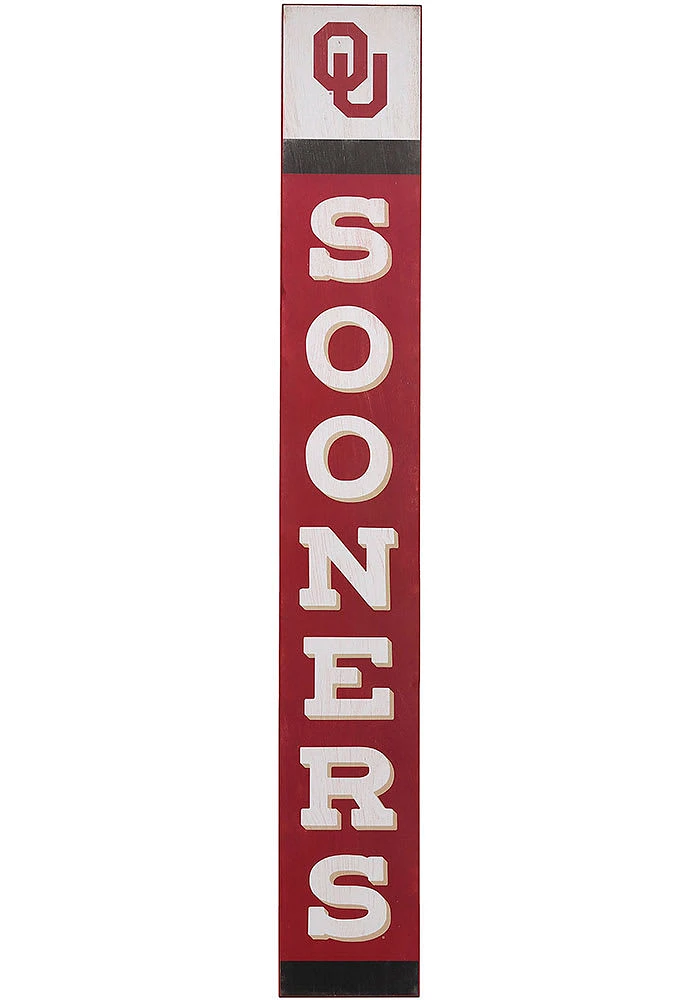 Oklahoma Sooners Vertical Wood Wall Sign - Red