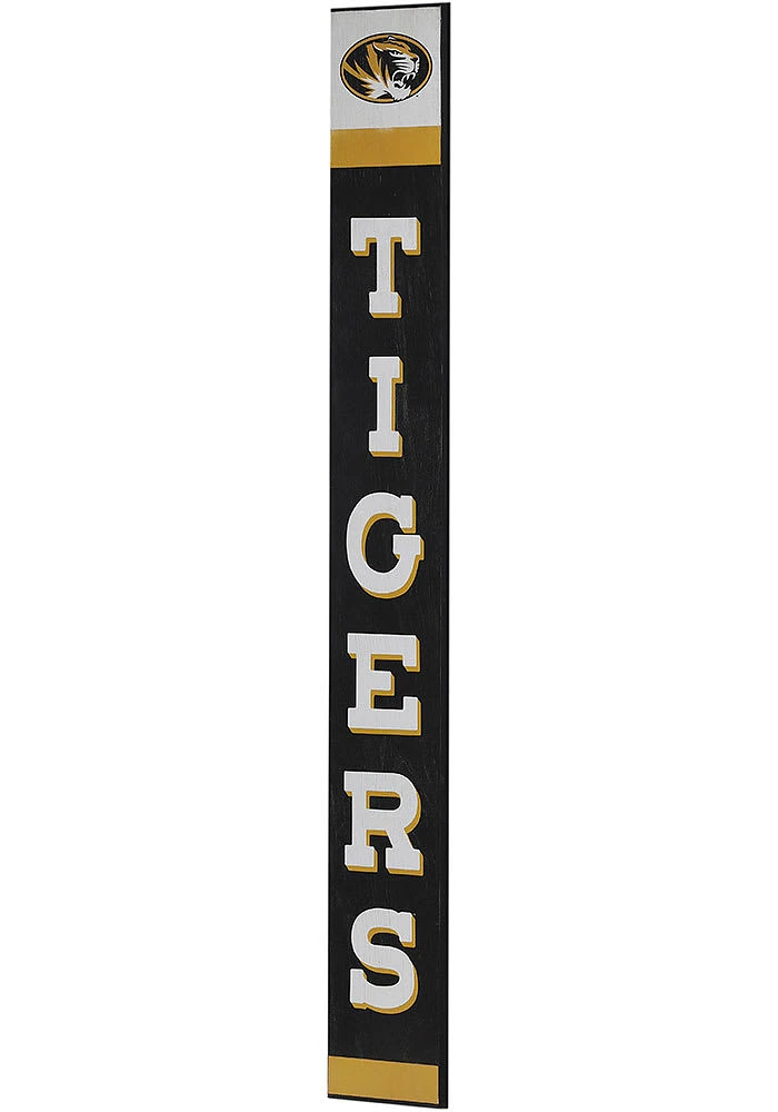 Missouri Tigers Vertical Wood Wall Sign - Black