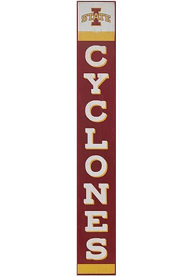 Iowa State Cyclones Vertical Wood Wall Sign - Red