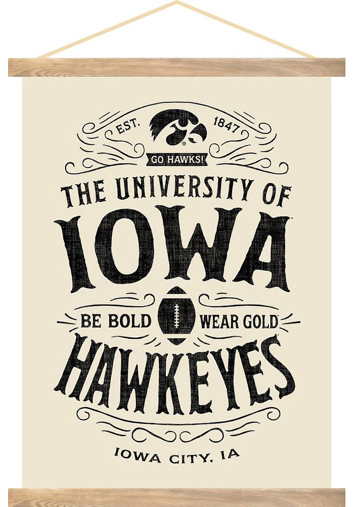 Iowa Hawkeyes 18x27 Canvas Banner Wall Art