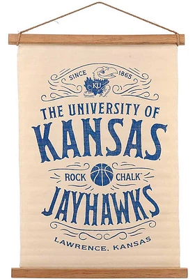 Kansas Jayhawks 18x27 Canvas Banner Wall Art - Tan