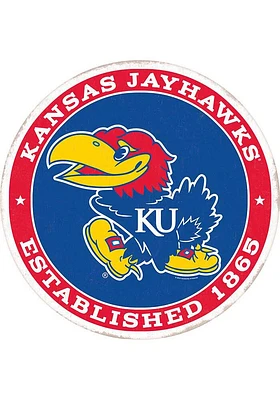 Kansas Jayhawks 13x13 Round Embossed Metal Sign