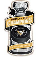 Pittsburgh Penguins Stanley Cup Wood Sign - Yellow