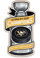 Pittsburgh Penguins Stanley Cup Wood Sign - Yellow