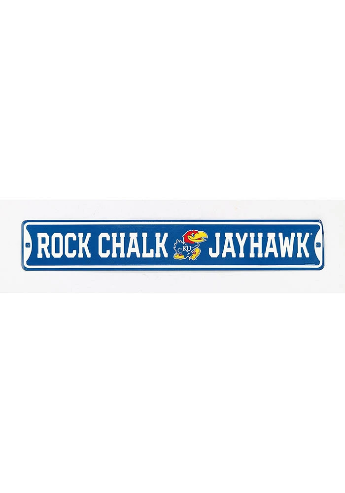 Kansas Jayhawks 30x5 Rock Chalk Metal Street Sign
