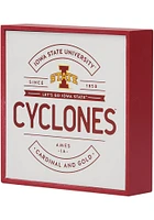 Iowa State Cyclones Wood Block Framed Sign - White